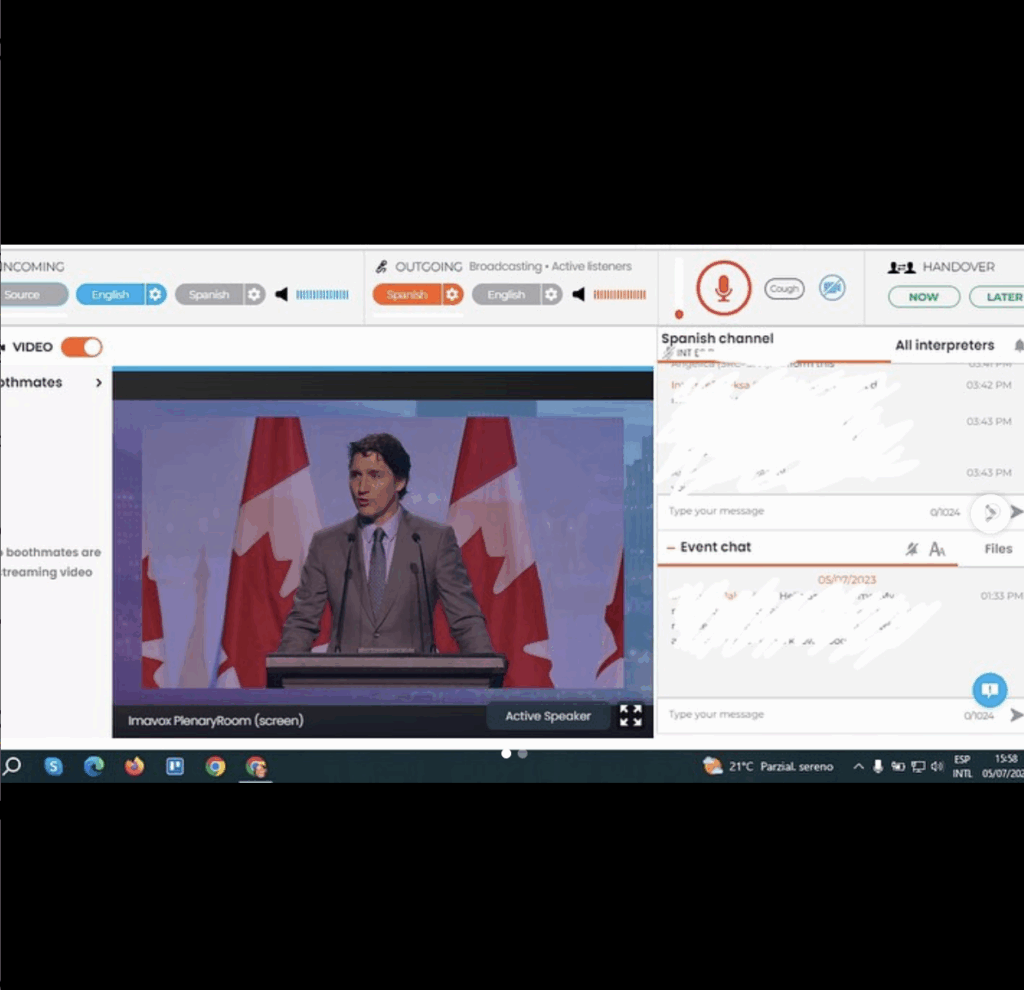servicio de inetrpretación simultánea remota para eventos